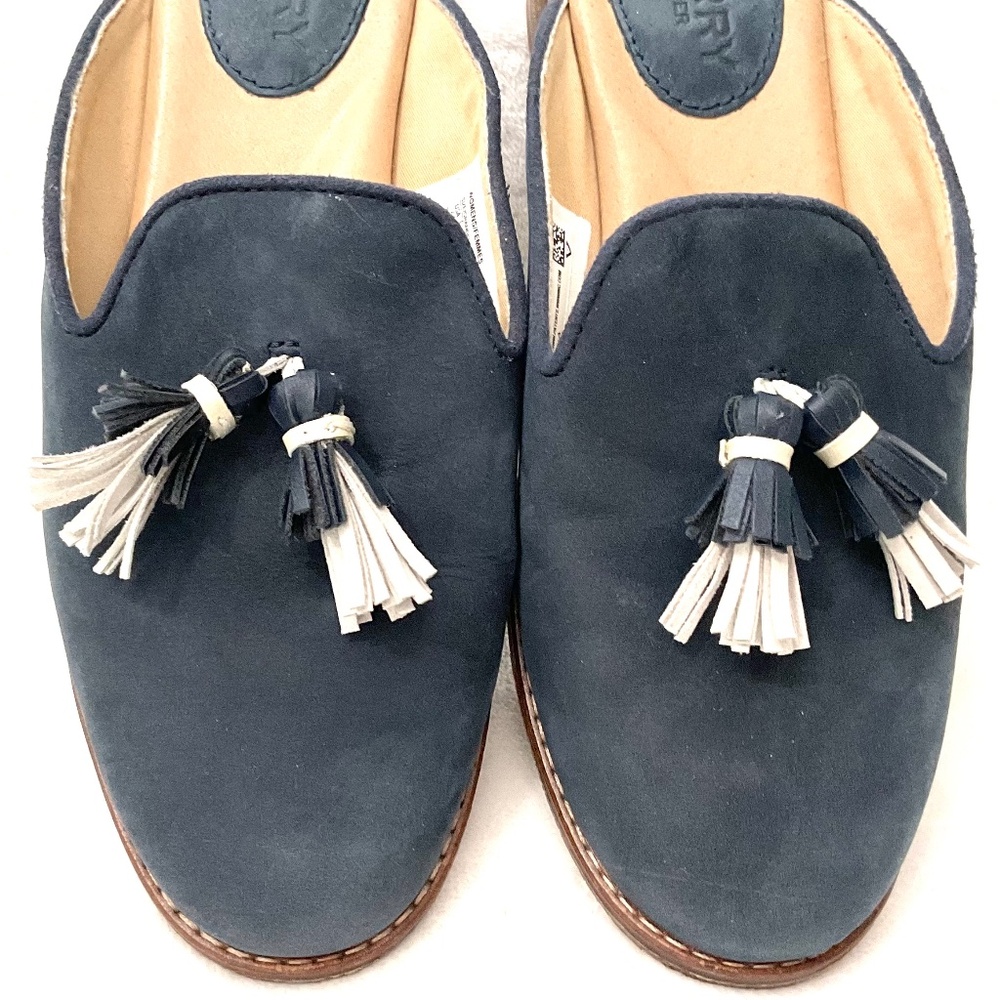 Navy Sperry Seaport Levy Tassel Mule Slides Round Toe Loafer Size 6 - Picture 5 of 15